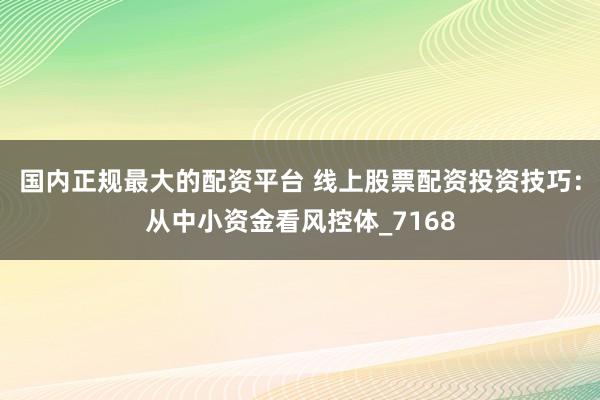 国内正规最大的配资平台 线上股票配资投资技巧：从中小资金看风控体_7168