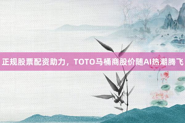 正规股票配资助力，TOTO马桶商股价随AI热潮腾飞