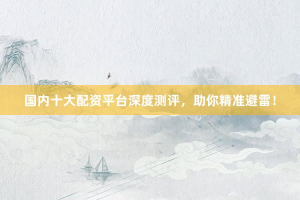 国内十大配资平台深度测评，助你精准避雷！