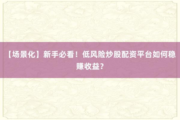 【场景化】新手必看！低风险炒股配资平台如何稳赚收益？