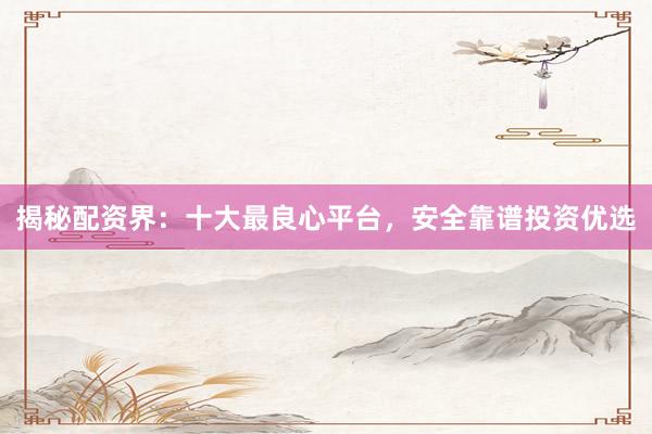 揭秘配资界：十大最良心平台，安全靠谱投资优选