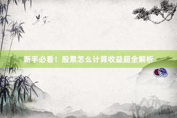 新手必看！股票怎么计算收益超全解析