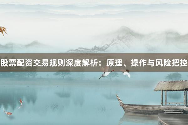 股票配资交易规则深度解析：原理、操作与风险把控